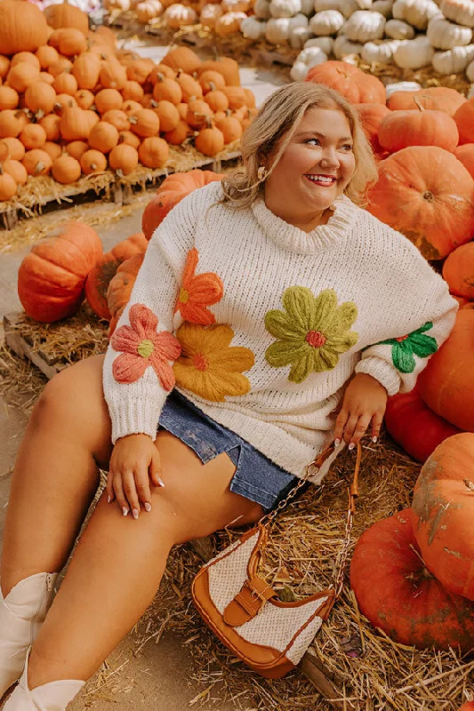 Limited Stock Floral Fields Knit Sweater Curves