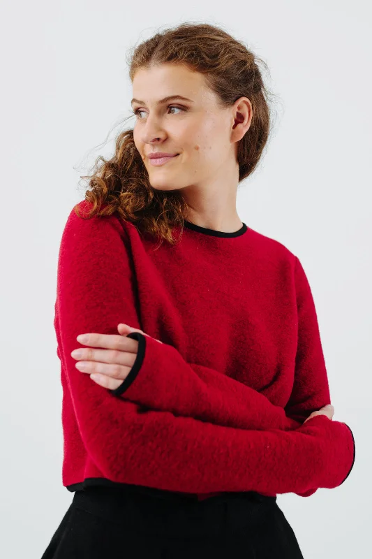 Hot Buy Crop Sweater, Wool, Red Poppy