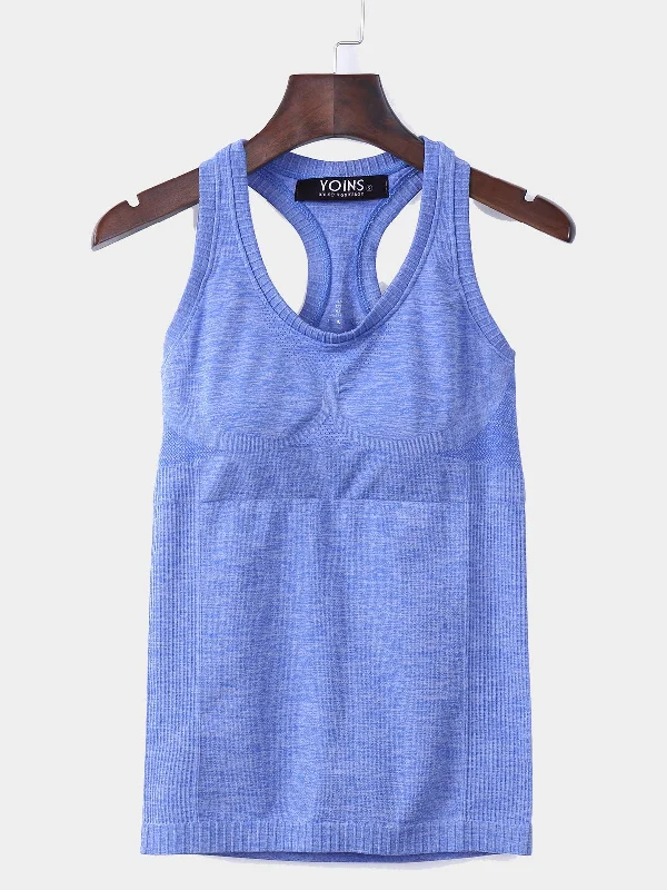 Flash Sale Custom Round Neck Sleeveless Blue Tank Top