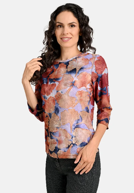 Price Rollback Tie Dye Leaf Print Top