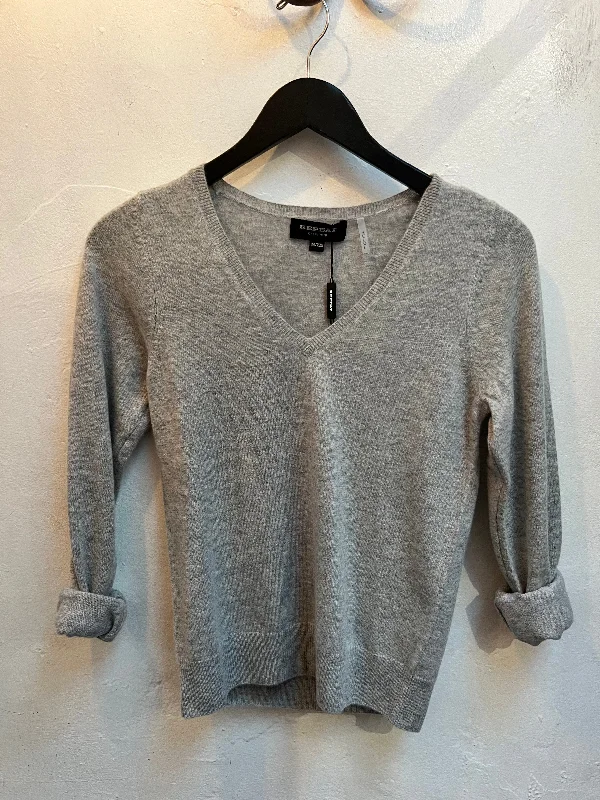 Midnight Madness Silver Grey V Neck Cashmere Pullover