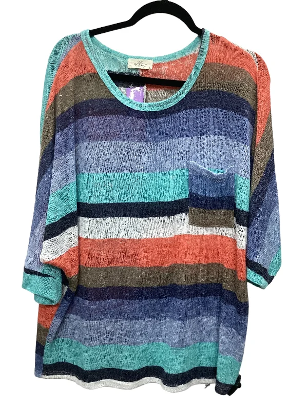 Crazy Savings Multi-colored Top Short Sleeve Clothes Mentor, Size L