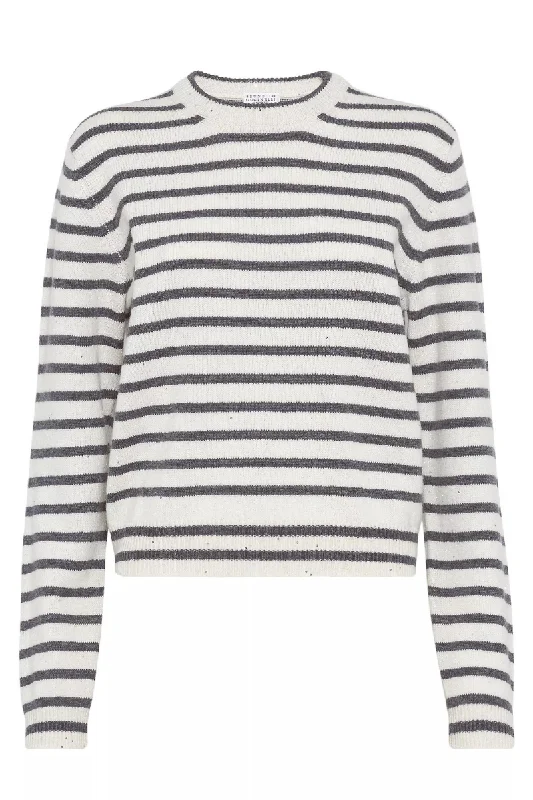 Act Fast Sparkling & Dazzling Striped Sweater