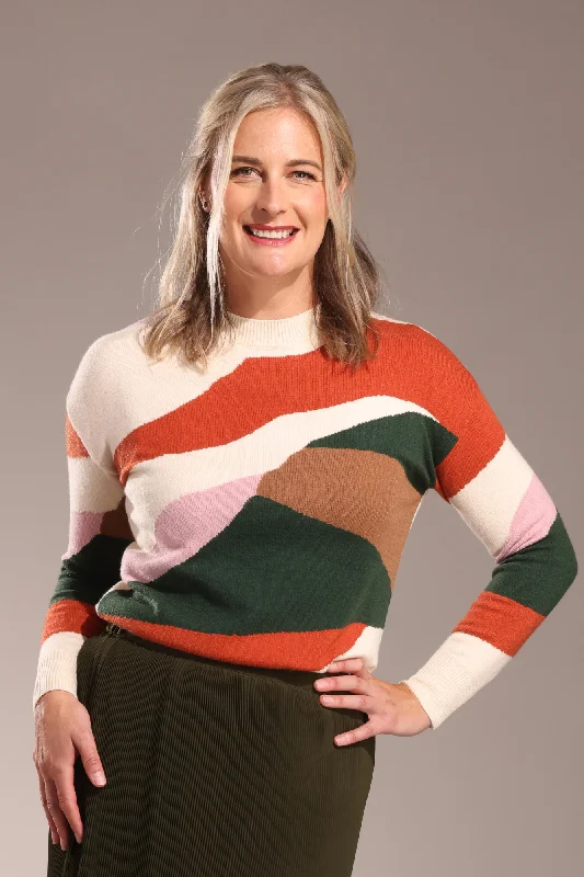 Savings Galore Luxe Knitwear Jumper | Ivory/Pink/Green | 7329ZZ