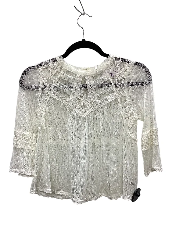 Limited Edition Cream Top Short Sleeve Free People, Size Xs