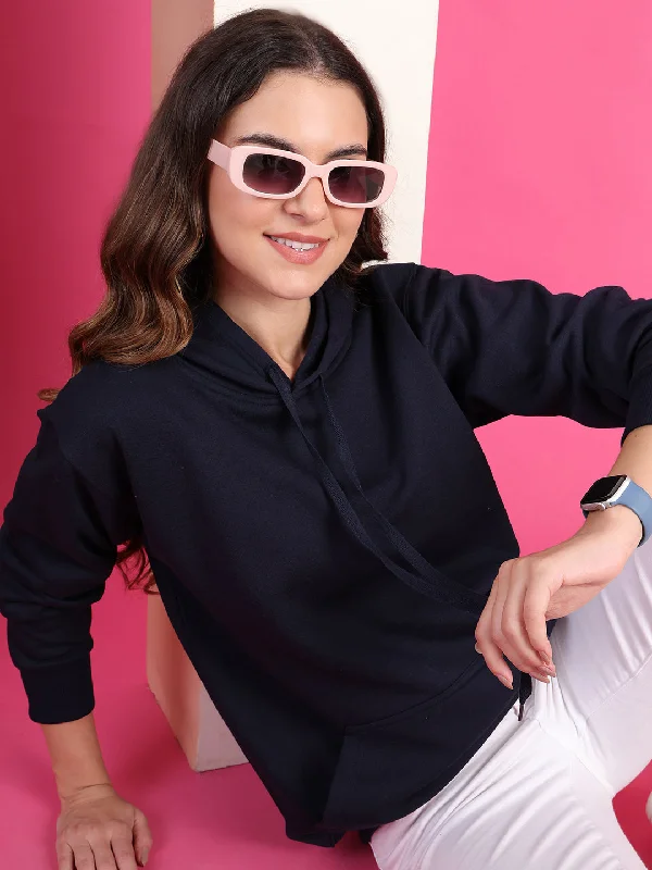 Fantastic Deals VimaL Jonney Regular Fit Blue Solid Hoodie For Women
