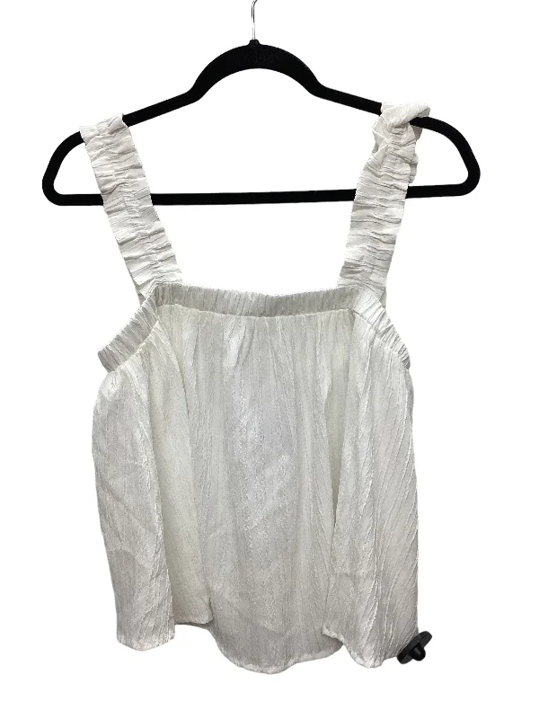 Crazy Deals White Top Sleeveless Glam, Size L