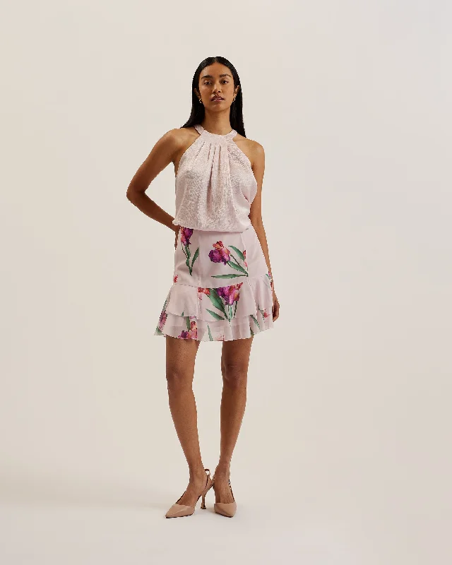 Unmissable Offer Ribeira Halterneck Top With Pleat Detail Lt-Pink