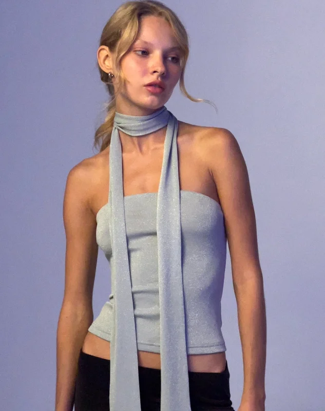 Bargain Prices Jeldia Bandeau Top and Scarf Set in Silver