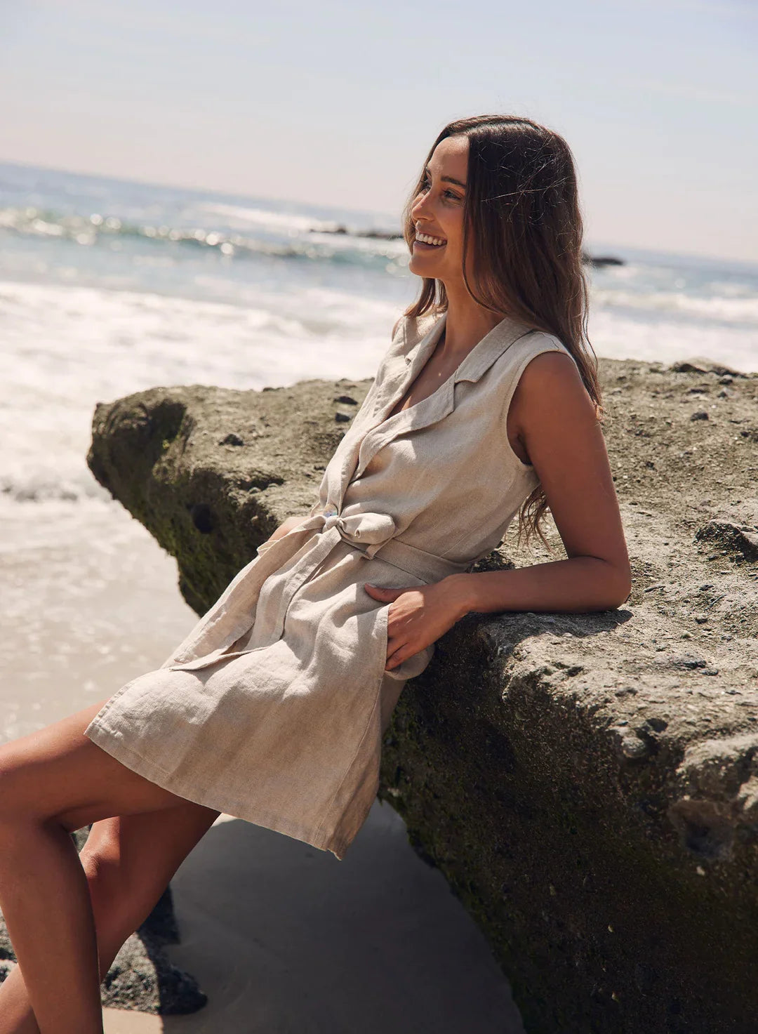 Shop and Save Linen Sand Blazer