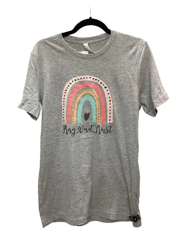 Steals and Deals Grey Top Short Sleeve Basic Bella + Canvas, Size M