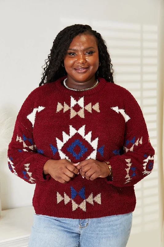 Extra Savings HEYSON Aztec Soft Fuzzy Sweater