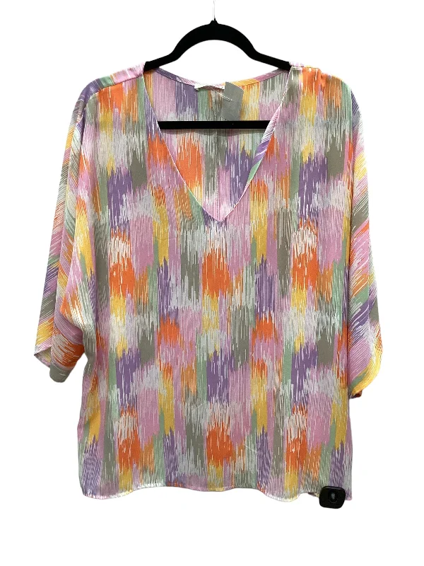 Weekend Deals That Thrill Multi-colored Top Short Sleeve Clothes Mentor, Size M
