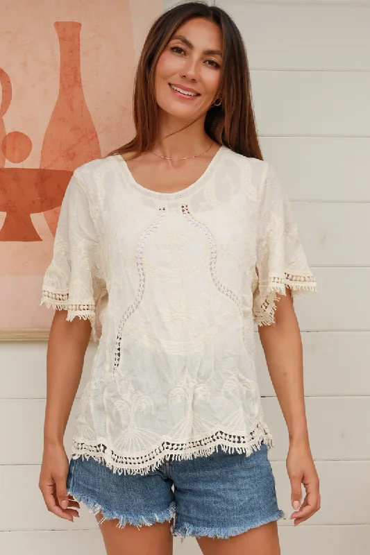 Special Discount Isabella Boho Mahe Crochet Shirt Cover up
