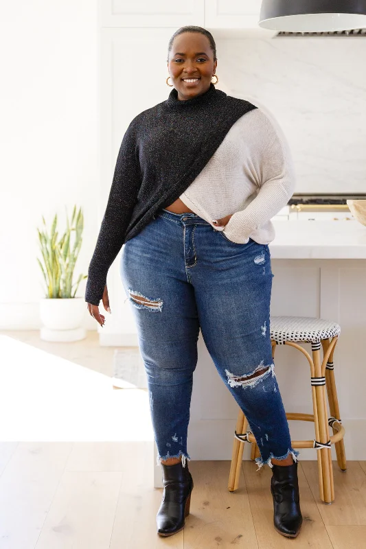 Anniversary Sale Can't Touch This Sparkle Color Blocked Sweater