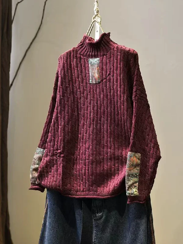 Amazing Deals Babakud Women Autumn Retro Cotton Knitted Loose Sweater