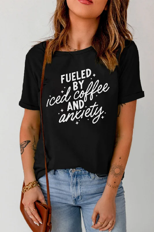 Markdowns FUELED BY ICED COFFEE AND ANXIETY Graphic Tee