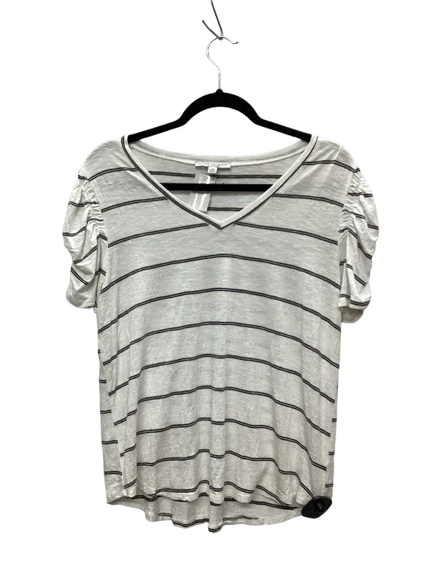 Hot Buy Striped Pattern Top Short Sleeve Green Envelope, Size M