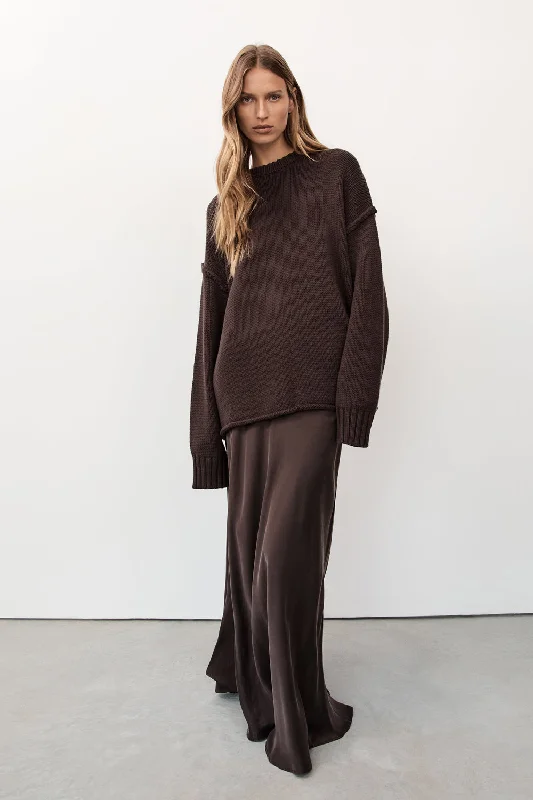 Weekend Deal ROY CHOC LONGLINE KNIT JUMPER