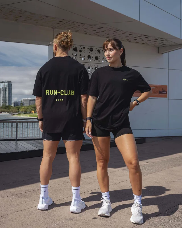 Weekend Bargains to Snag Unisex RUN CLUB FLXCotton Tee Oversize - Black-Volt