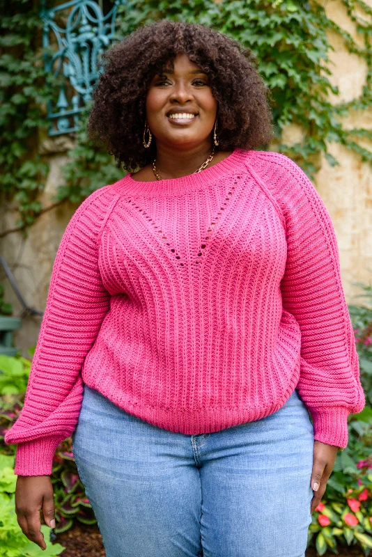 Sneak Peek Sale Claim The Stage Knit Sweater In Hot Pink