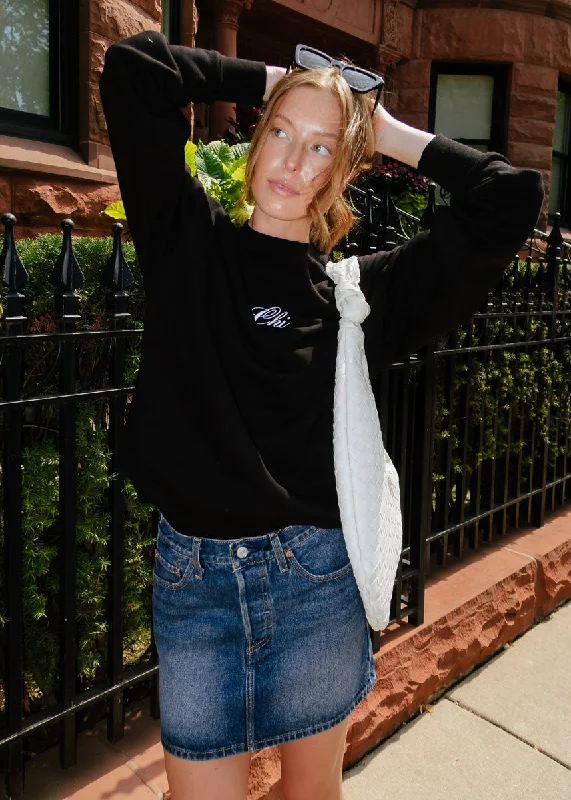 Super Deal Chi Script Crewneck - Black & White
