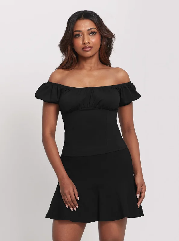 Extra Savings Black Scoop Cecilia Top