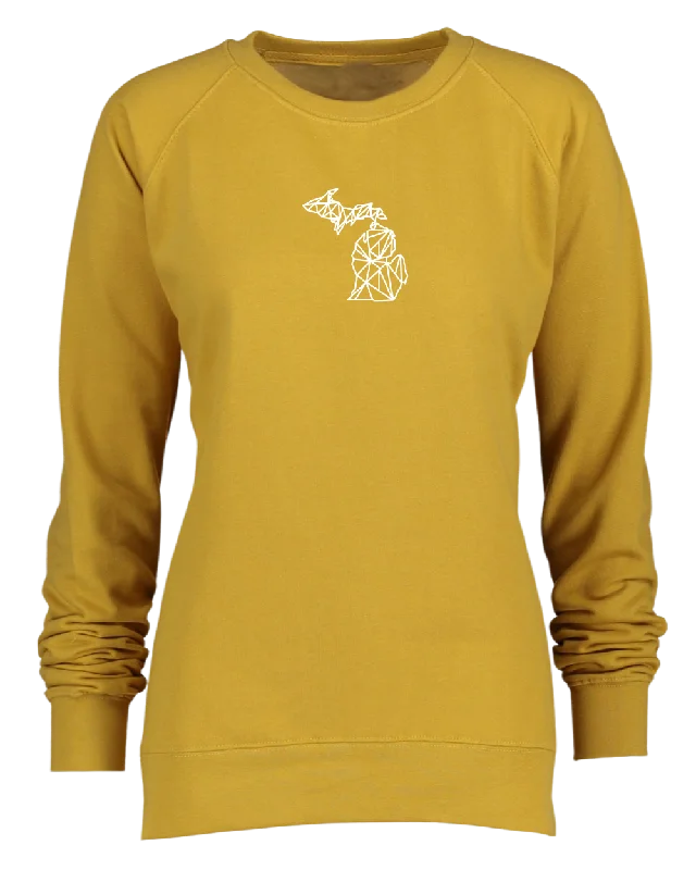 Clearance Event Women's Geometric Michigan Crewneck Sweatshirt (CLOSEOUT)