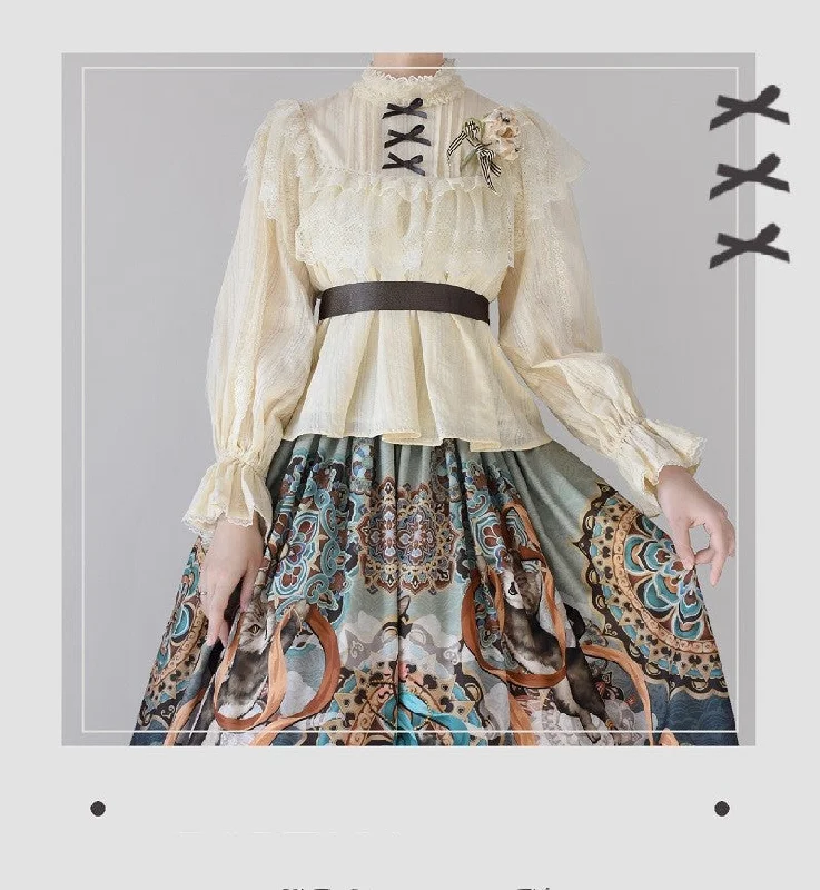 Shop and Save YuanSu~Life Is Like A Dream~Retro Lolita Cotton Blouse