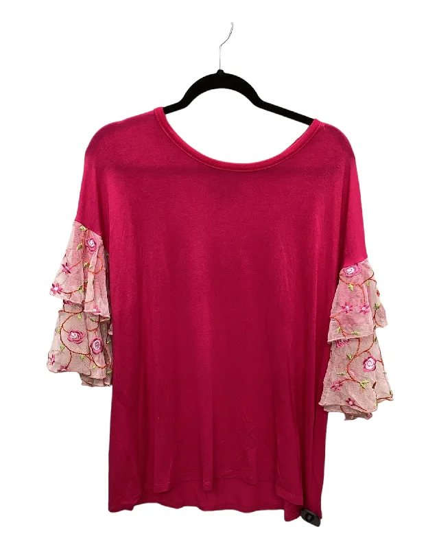 Unbeatable Deal Pink Top Short Sleeve Cha Cha Vente, Size Xl