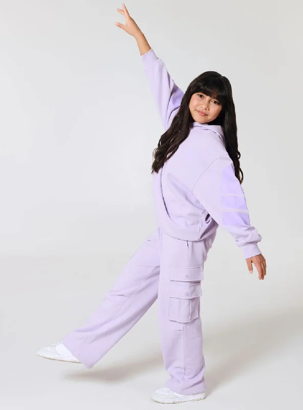 Super Deal Kids Upstage Logo Freestyle Oversized Hoodie Lavender
