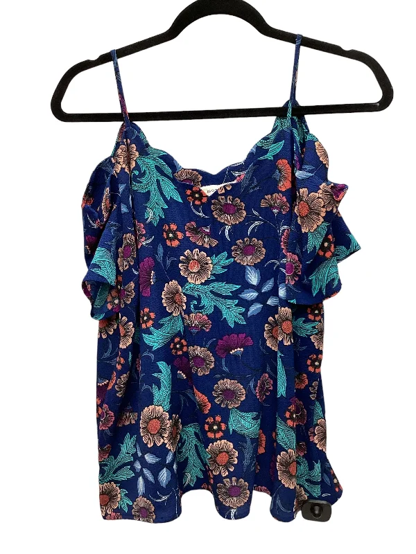 Super Deal Blue Top Short Sleeve Monteau, Size L