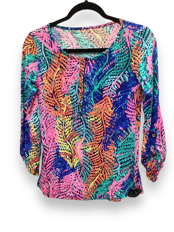 Savings Event Multi-colored Top Long Sleeve Designer Lilly Pulitzer, Size Xs