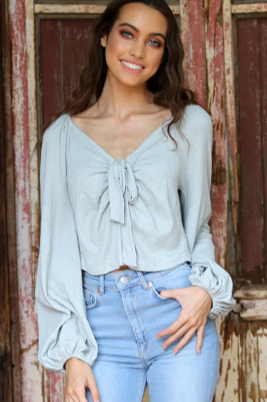 Hot Deal Angie Boho Crop Top - Light Green