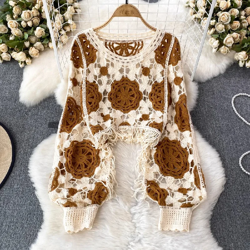Unbeatable Prices round neck tassel long-sleeved sweater blouse for women casual top S4126 Unbeatable Prices round neck tassel long-sleeved sweater blouse for women casual top S4126
