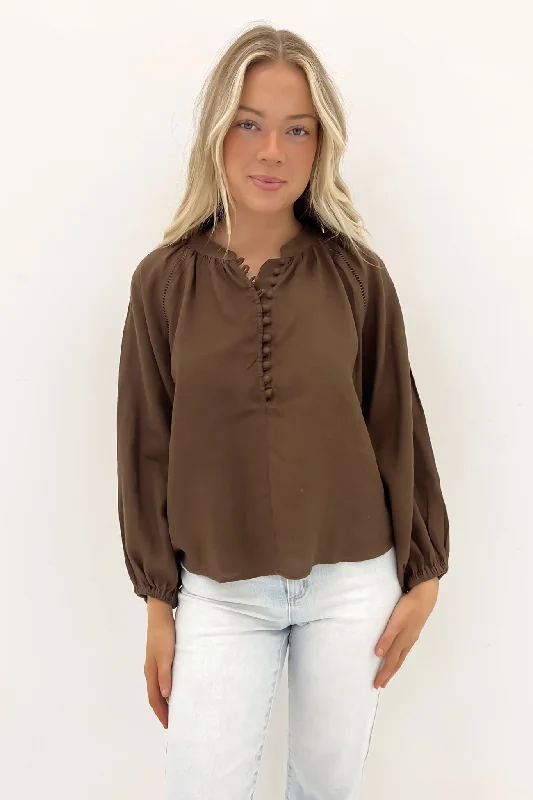 While Supplies Last Sardinia Blouse Cafe Noir