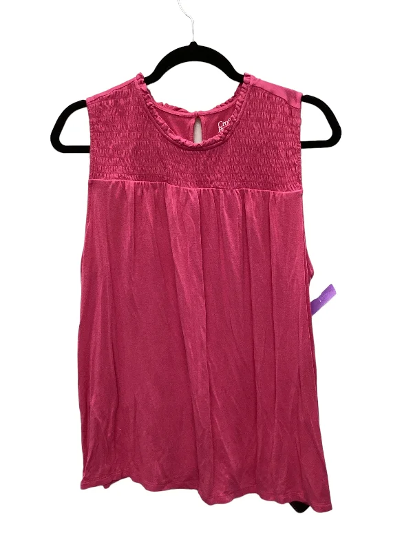 Weekend Bargains Just for You Pink Top Sleeveless Croft And Barrow, Size Xl