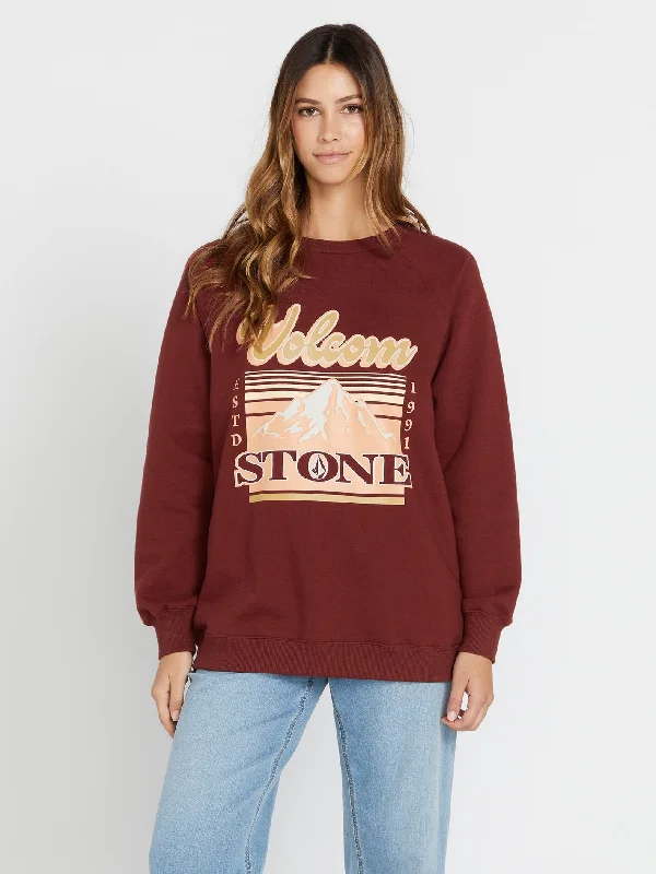Savings Galore Stone Magic Boyfriend Crew Sweatshirt - Cayenne