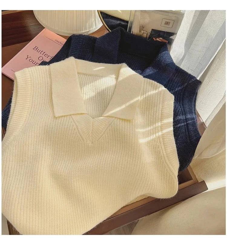 Mega Sale pullover sweater vest for women new style knitted vest trend    S5018