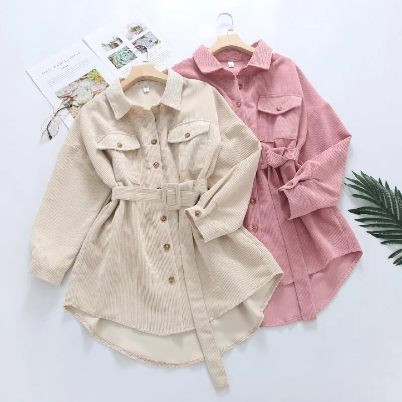 Unwind with Weekend Discounts Cute long sleeve pink shirt apricot shirt     S497