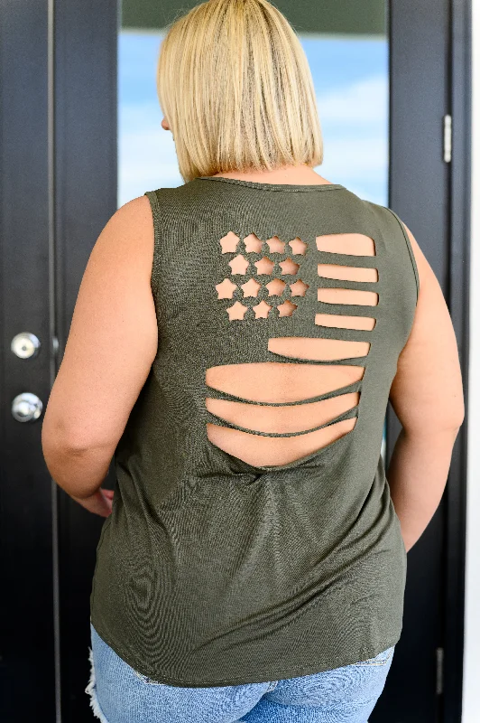 Now Available Land of the Free Tank in Olive