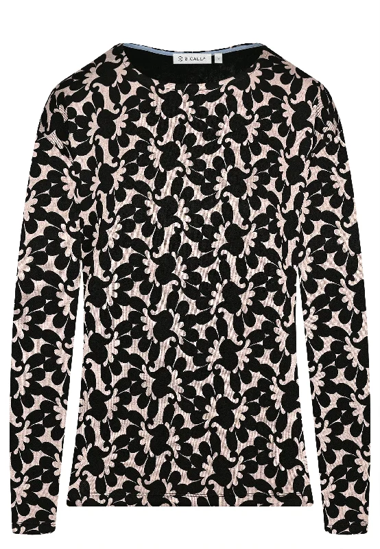 Don't Wait Long Sleeve Floral Graphic Top