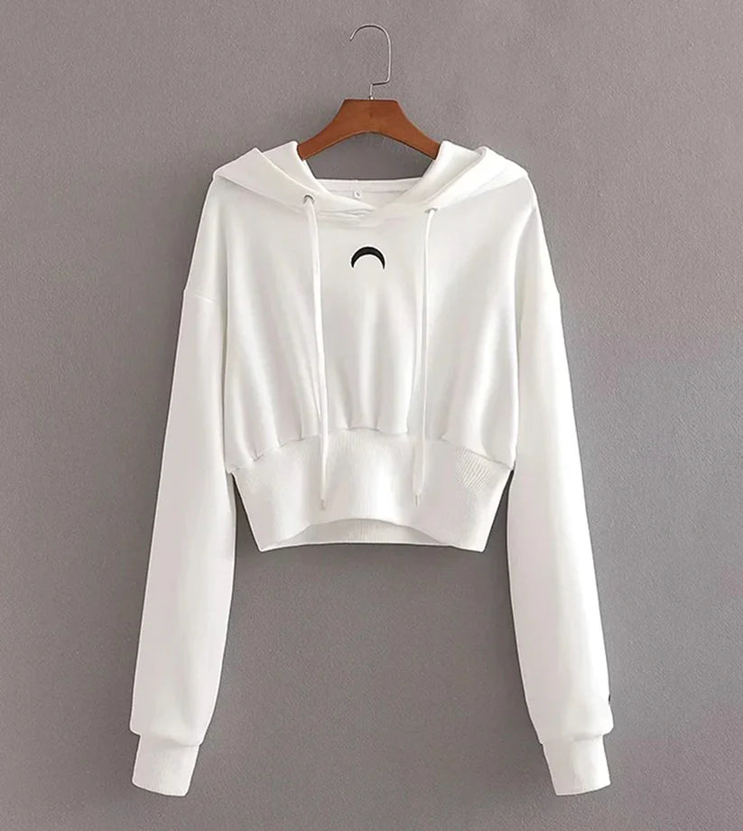 Mega Deal Simple white long sleeve hoodie     S2538