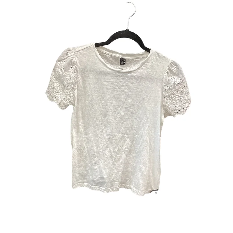 Value Deals White Top Short Sleeve Shein, Size M