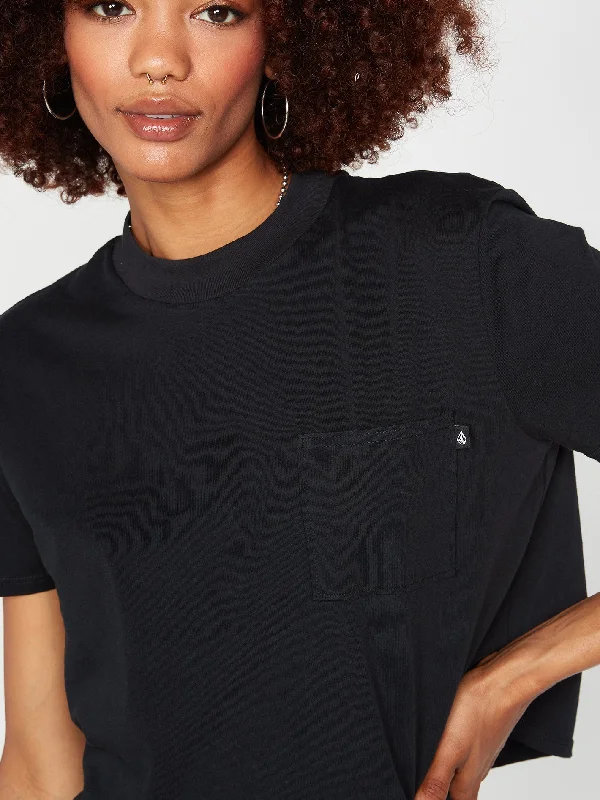 Bargain Blast Pocket Dial Butterfly Stone Graphic Tee - Black