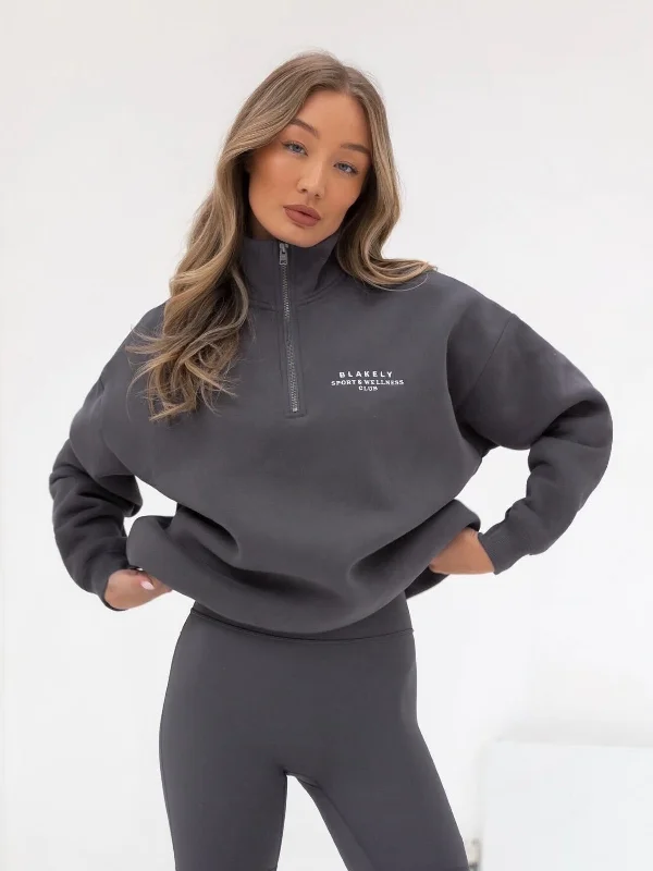 Weekend Savings Delight Ultimate 1/4 Zip Sweater - Charcoal