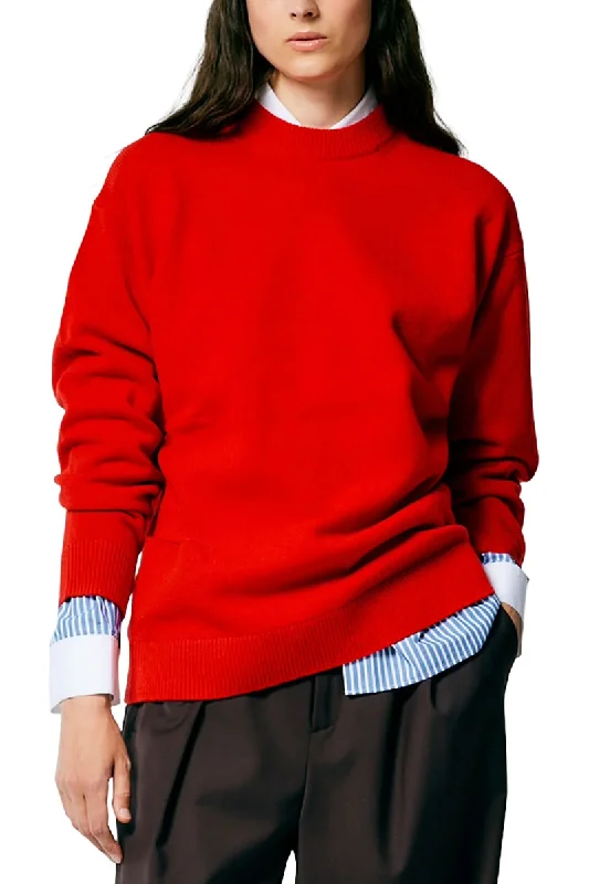 Weekend Offers You Can't Ignore Soft Lambswool Crewneck Easy Pullover