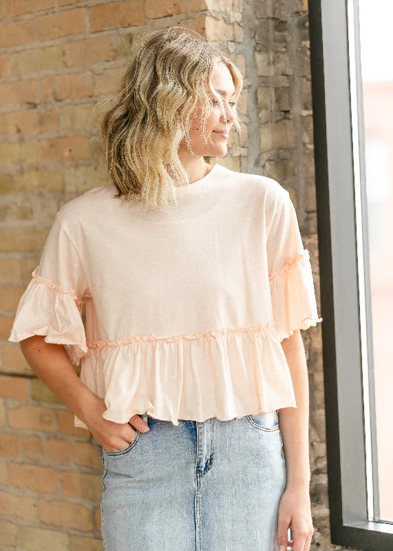 Reduced Prices Taytum Ruffle Sleeve Peplum Top- FINAL SALE