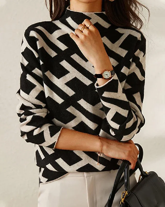 Price Drop TastyHottie - Geometric Alphabet Print Sweater
