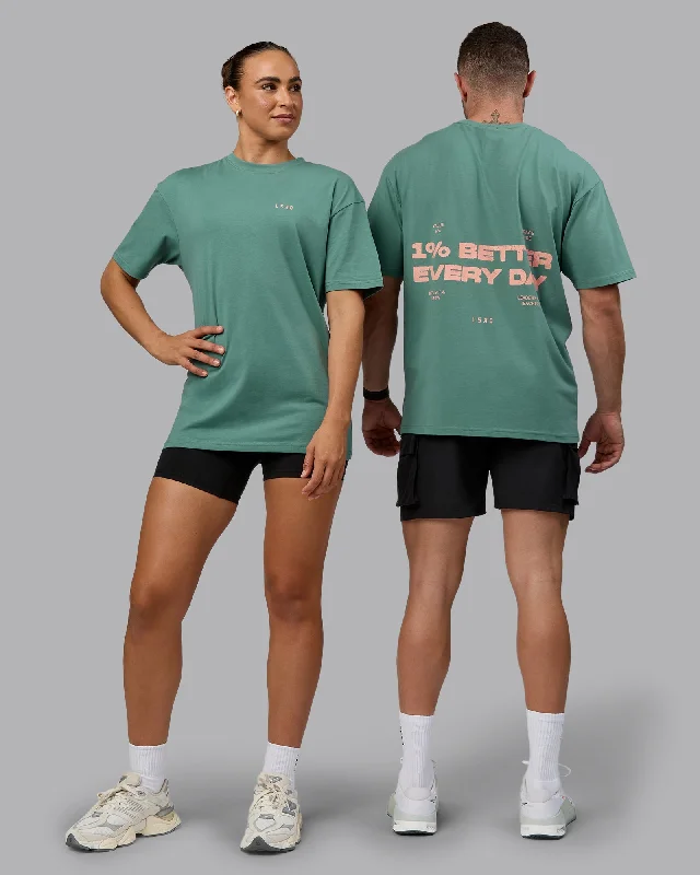 Weekend Bargains Await You Unisex 1% Better Value Series FLXCotton Tee Oversize - Sagebrush-Mellow Peach